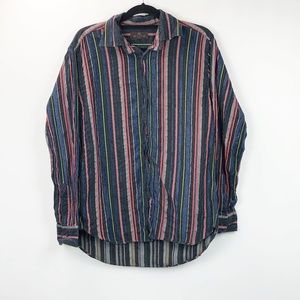Etro Colorful Vertical Striped Button-up Shirt